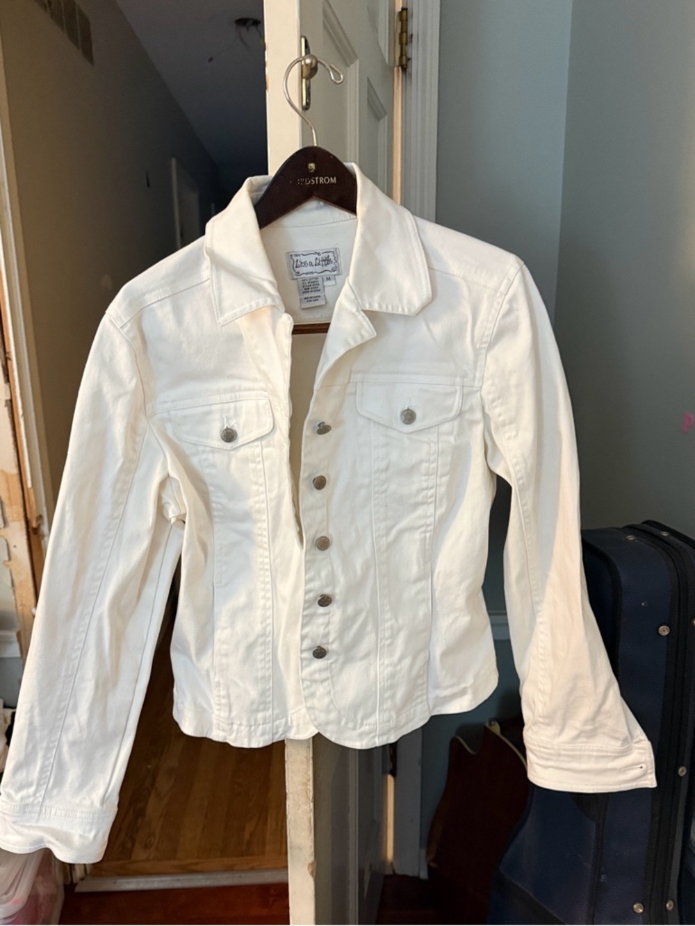 White Denim Jacket - Live a Little Medium